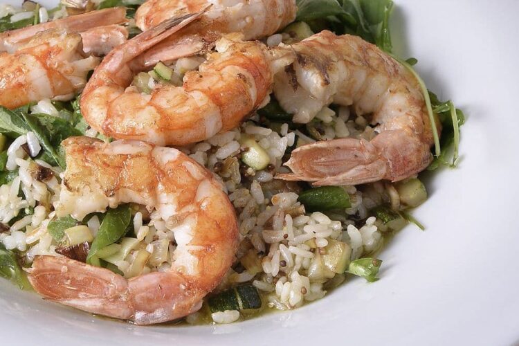 ensalada berro arroz gambas