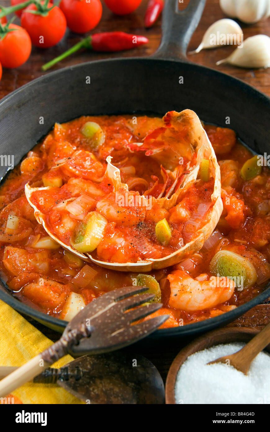 ▷ Langosta en pure de tomate - Recetas de Cocina